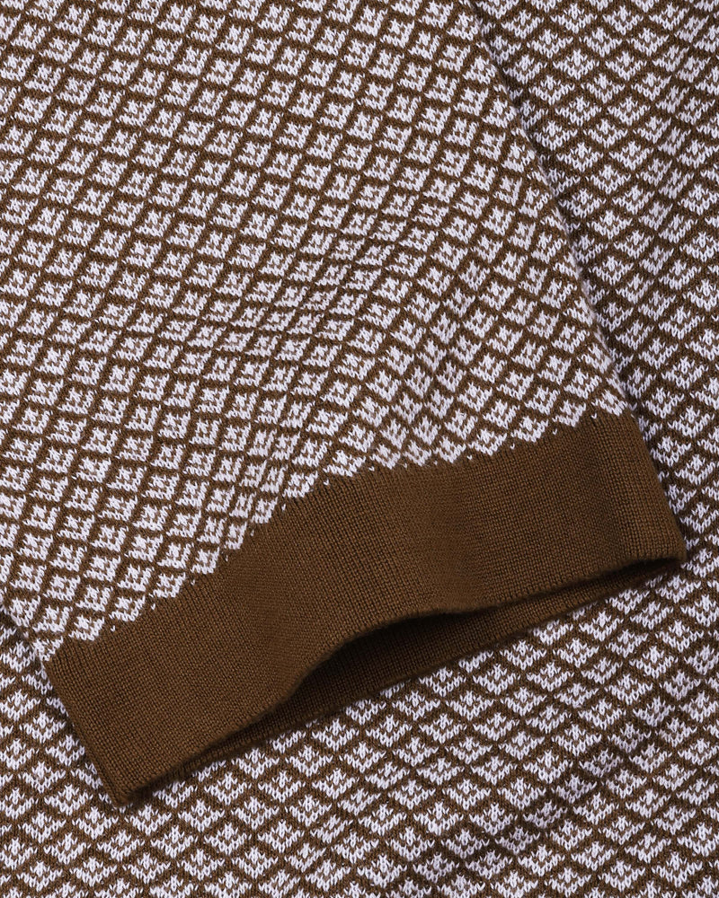 Formin Peanut Brown Knitted Cotton Polo T-Shirt