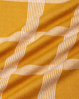 Zota Yellow With White Check Knitted Cotton Polo T-Shirt