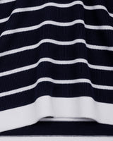 Selvin Blue With White Stripe Knitted Cotton Polo T-Shirt
