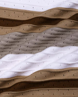 Frosty Cream Stripe Knitted Cotton Zipper Polo T-Shirt