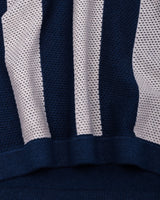 Jiron Blue Knitted Cotton Zipper Polo T-Shirt