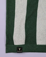 Jiron Green Knitted Cotton Zipper Polo T-Shirt