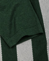 Jiron Green Knitted Cotton Zipper Polo T-Shirt