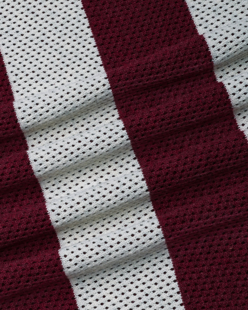 Jiron Maroon Knitted Cotton Zipper Polo T-Shirt