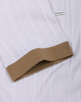 Venosa White Knitted Cotton Zipper Polo T-Shirt