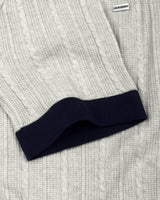 Venosa Cream Knitted Cotton Zipper Polo T-Shirt