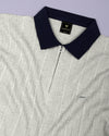 Venosa Cream Knitted Cotton Zipper Polo T-Shirt