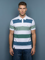 Mistral Blue Multicolor Stripe Knitted Cotton Polo T-Shirt