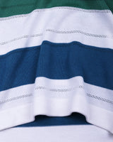 Mistral Blue Multicolor Stripe Knitted Cotton Polo T-Shirt