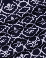 Wavy Blue Knitted Cotton Polo T-Shirt