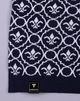 Wavy Blue Knitted Cotton Polo T-Shirt