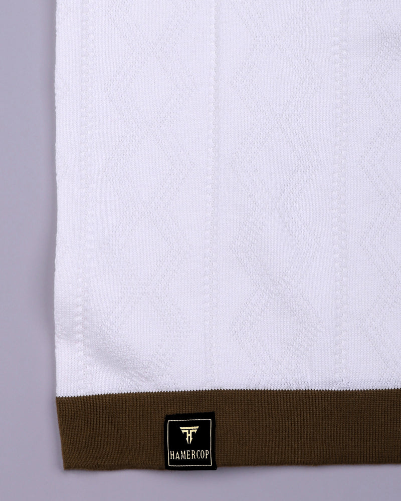 Weflon White Knitted Cotton Polo T-Shirt