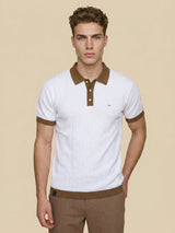 Weflon White Knitted Cotton Polo T-Shirt