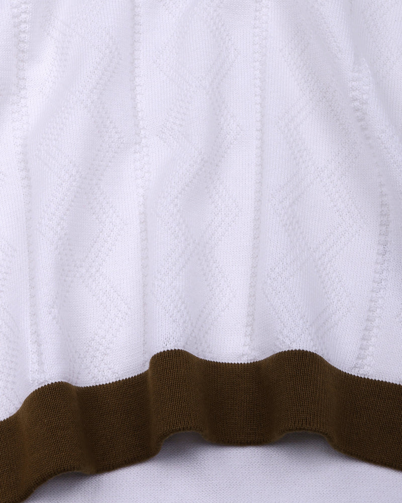 Weflon White Knitted Cotton Polo T-Shirt