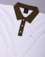 Weflon White Knitted Cotton Polo T-Shirt
