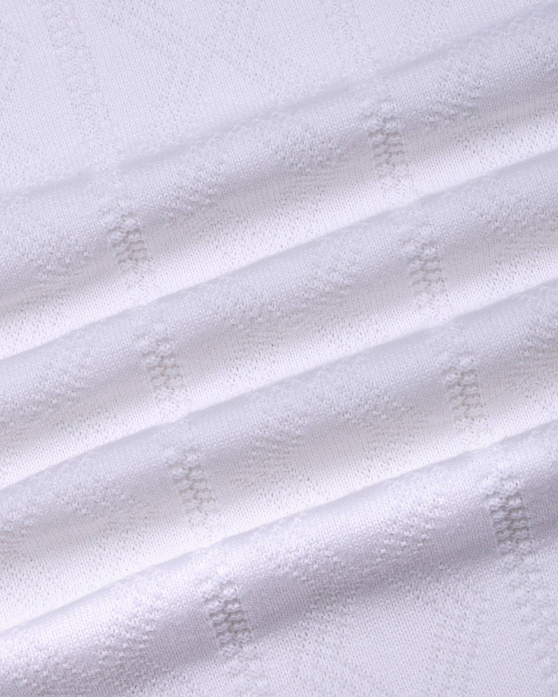 Weflon White Knitted Cotton Polo T-Shirt