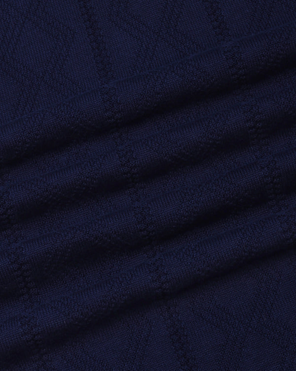 Weflon Blue Knitted Cotton Polo T-Shirt