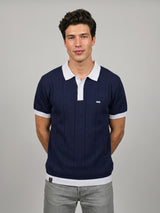 Weflon Blue Knitted Cotton Polo T-Shirt