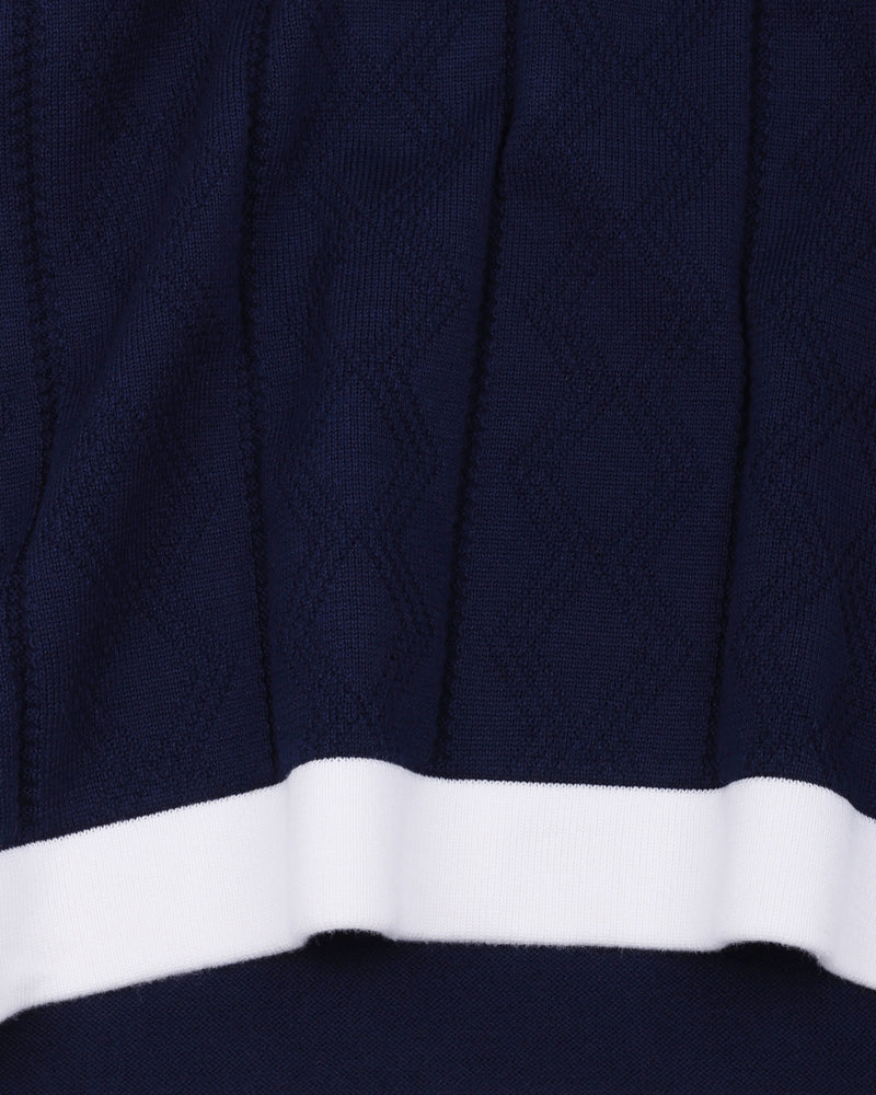 Weflon Blue Knitted Cotton Polo T-Shirt