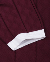 Weflon Wine Red Knitted Cotton Polo T-Shirt