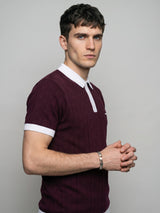 Weflon Wine Red Knitted Cotton Polo T-Shirt