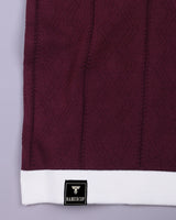 Weflon Wine Red Knitted Cotton Polo T-Shirt