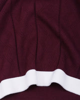 Weflon Wine Red Knitted Cotton Polo T-Shirt