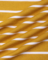 Yorkton Turmeric Yellow Stripe Knitted Cotton Zipper Polo T-Shirt