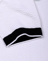 Ternary Black And White Knitted Cotton Polo T-Shirt