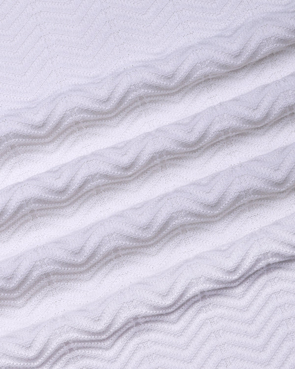 Ternary Black And White Knitted Cotton Polo T-Shirt