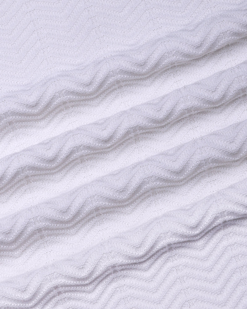 Ternary Black And White Knitted Cotton Polo T-Shirt