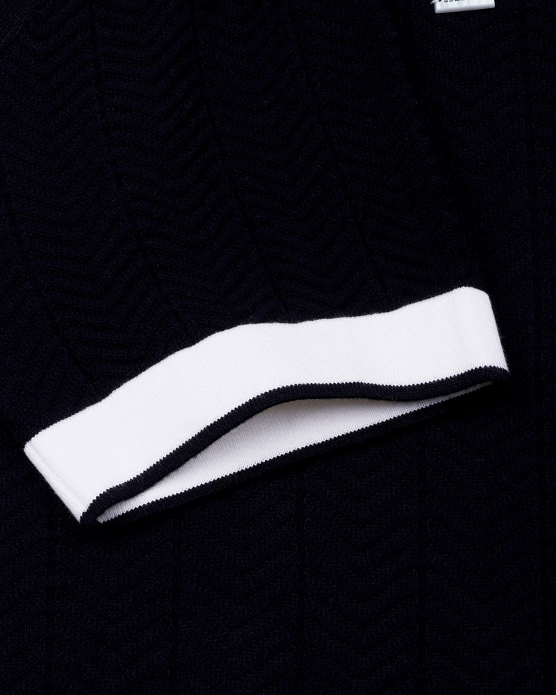 Turtle Black Knitted Cotton Polo T-Shirt