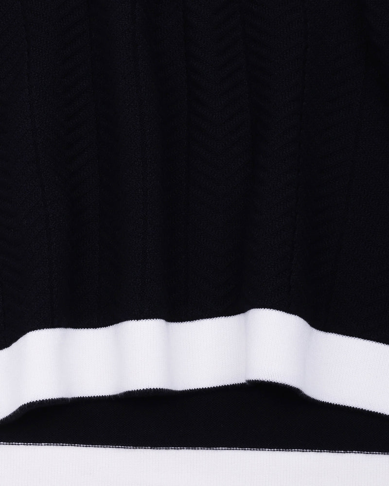 Turtle Black Knitted Cotton Polo T-Shirt