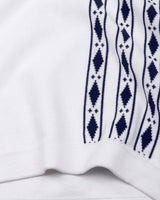 Jimra White Knitted Cotton Designer Polo T-Shirt