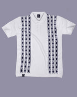 Jimra White Knitted Cotton Designer Polo T-Shirt