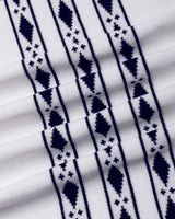 Jimra White Knitted Cotton Designer Polo T-Shirt