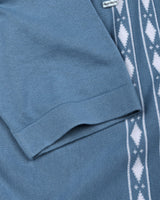 Jimra Dusty Blue Knitted Cotton Designer Polo T-Shirt