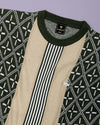 Pixin Green With Cream Knitted Cotton T-Shirt