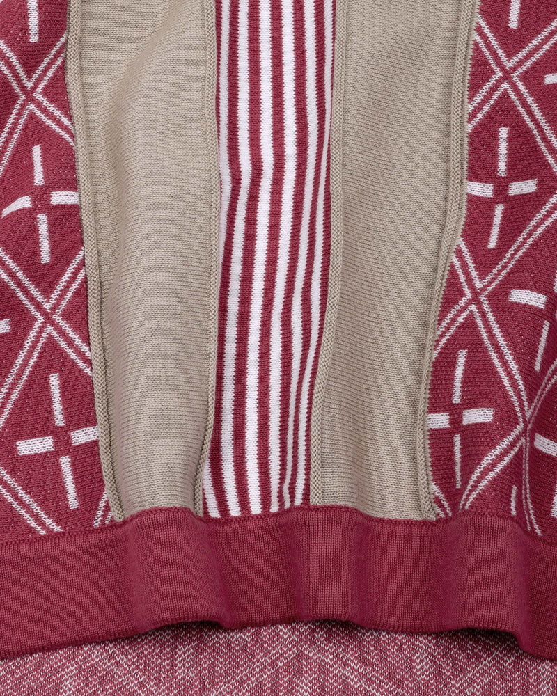 Pixin Dusty Pink With Cream Knitted Cotton T-Shirt