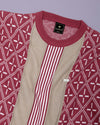 Pixin Dusty Pink With Cream Knitted Cotton T-Shirt
