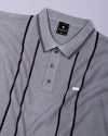 Blozen Gray Knitted Cotton Polo T-Shirt