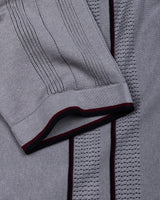 Blozen Gray Knitted Cotton Polo T-Shirt