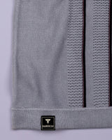 Blozen Gray Knitted Cotton Polo T-Shirt