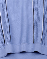 Blozen SkyBlue Knitted Cotton Polo T-Shirt