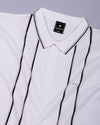 Blozen White Knitted Cotton Polo T-Shirt