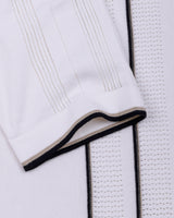 Blozen White Knitted Cotton Polo T-Shirt
