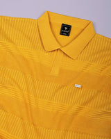 Venus Yellow Knitted Cotton Polo T-Shirt