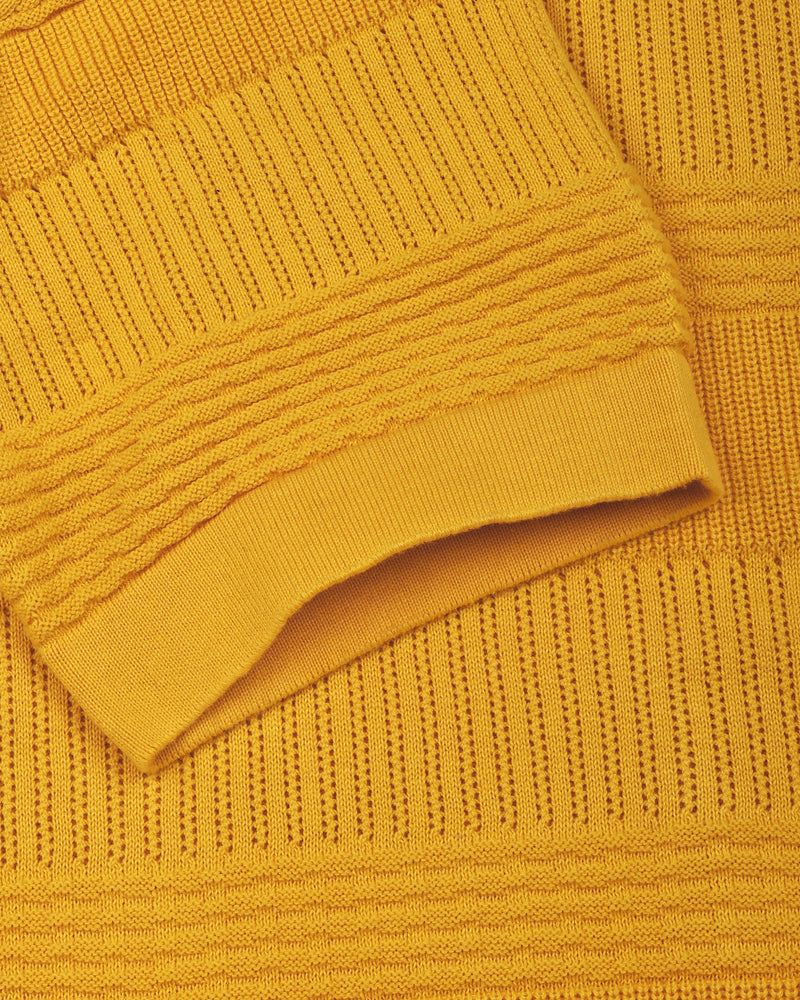 Venus Yellow Knitted Cotton Polo T-Shirt