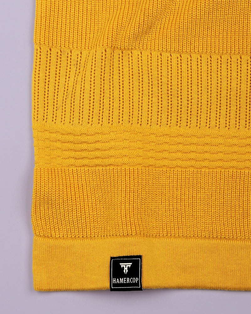 Venus Yellow Knitted Cotton Polo T-Shirt