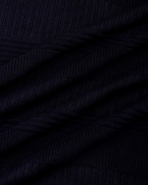 Venus Black Knitted Cotton Polo T-Shirt